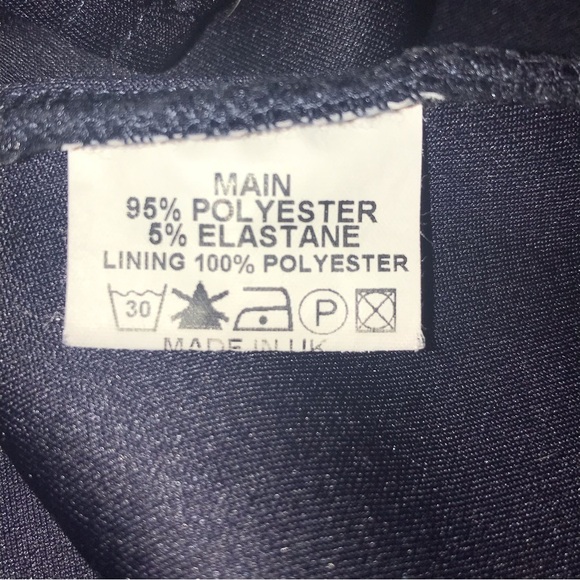 True Violet Ruffle Strapless One Arm Stretch Black MIDI Dress 16 - Picture 6 of 8